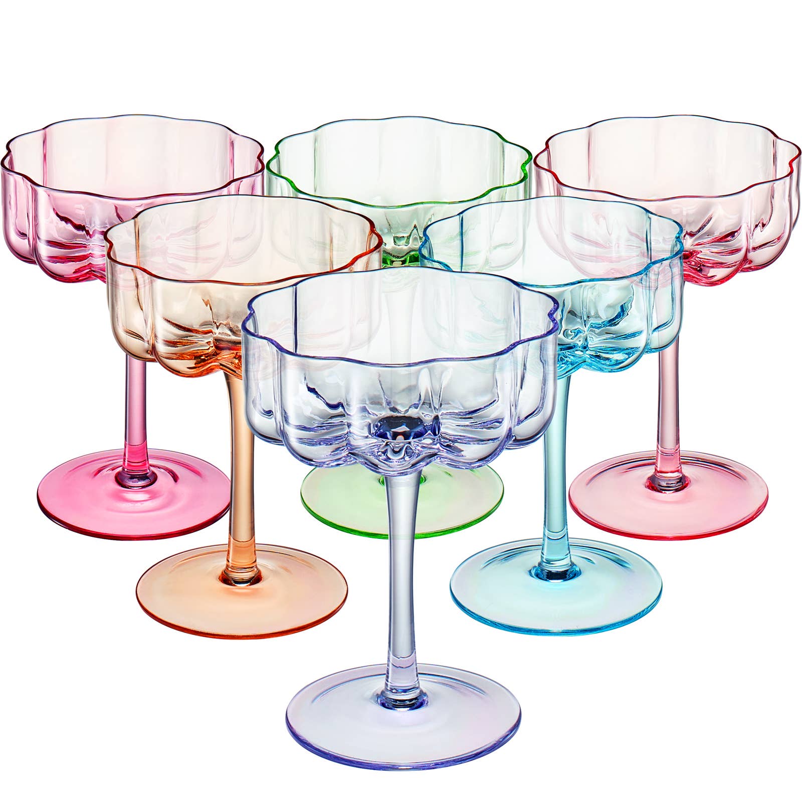 Flower Vintage Wavy Glass Coupe