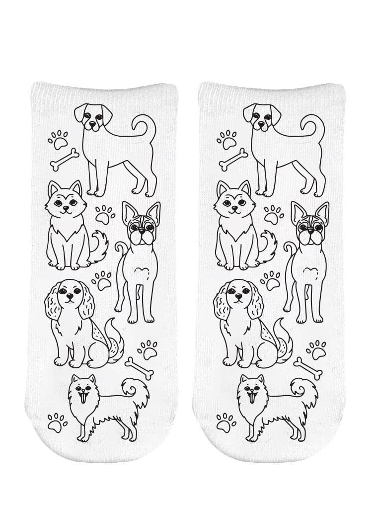 Puppy Love Ankle Socks DIY Coloring Kit