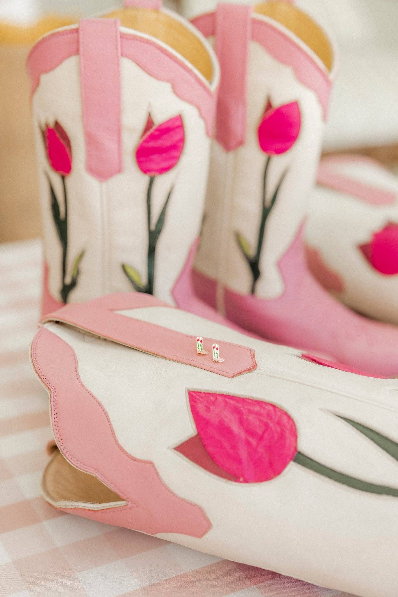 Tulip Cowgirl Boot Screwback Stud Earrings
