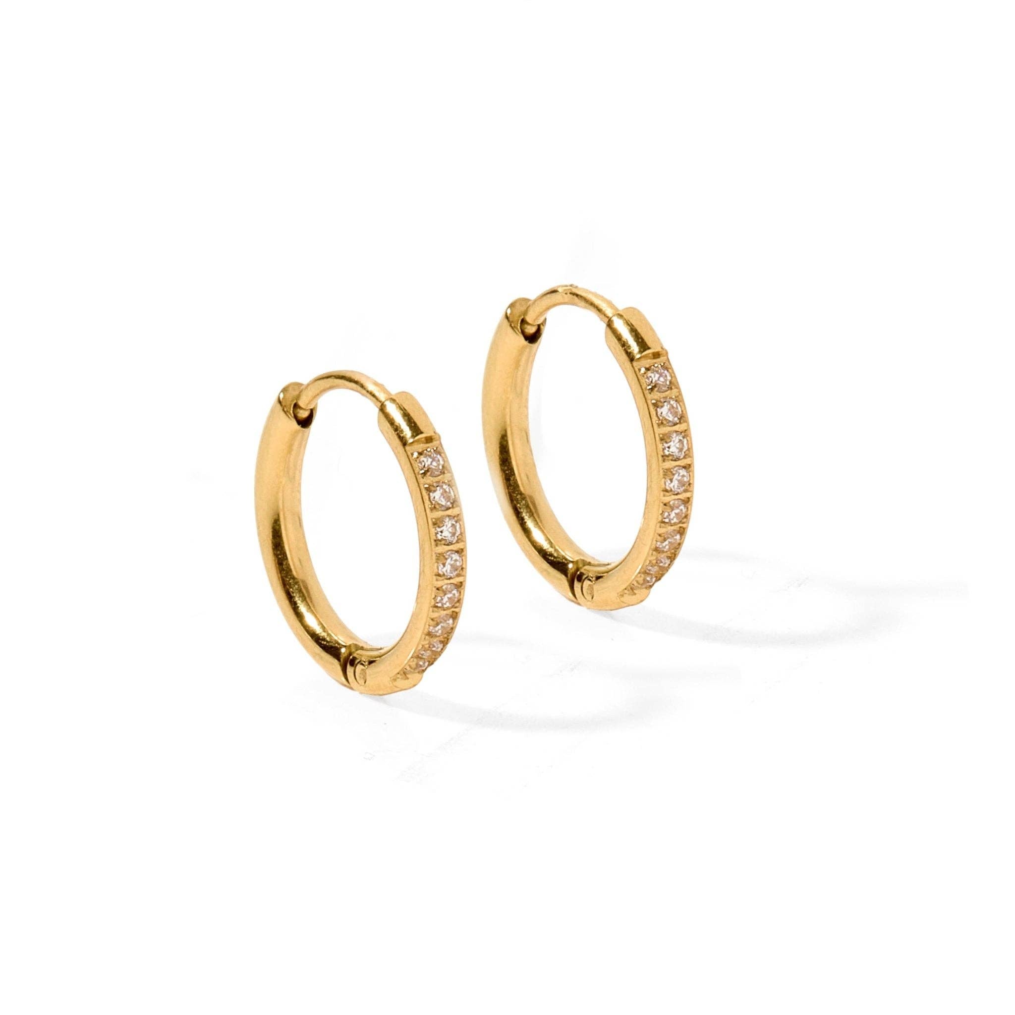 Scarlett 12mm Gold CZ Huggie Hoops