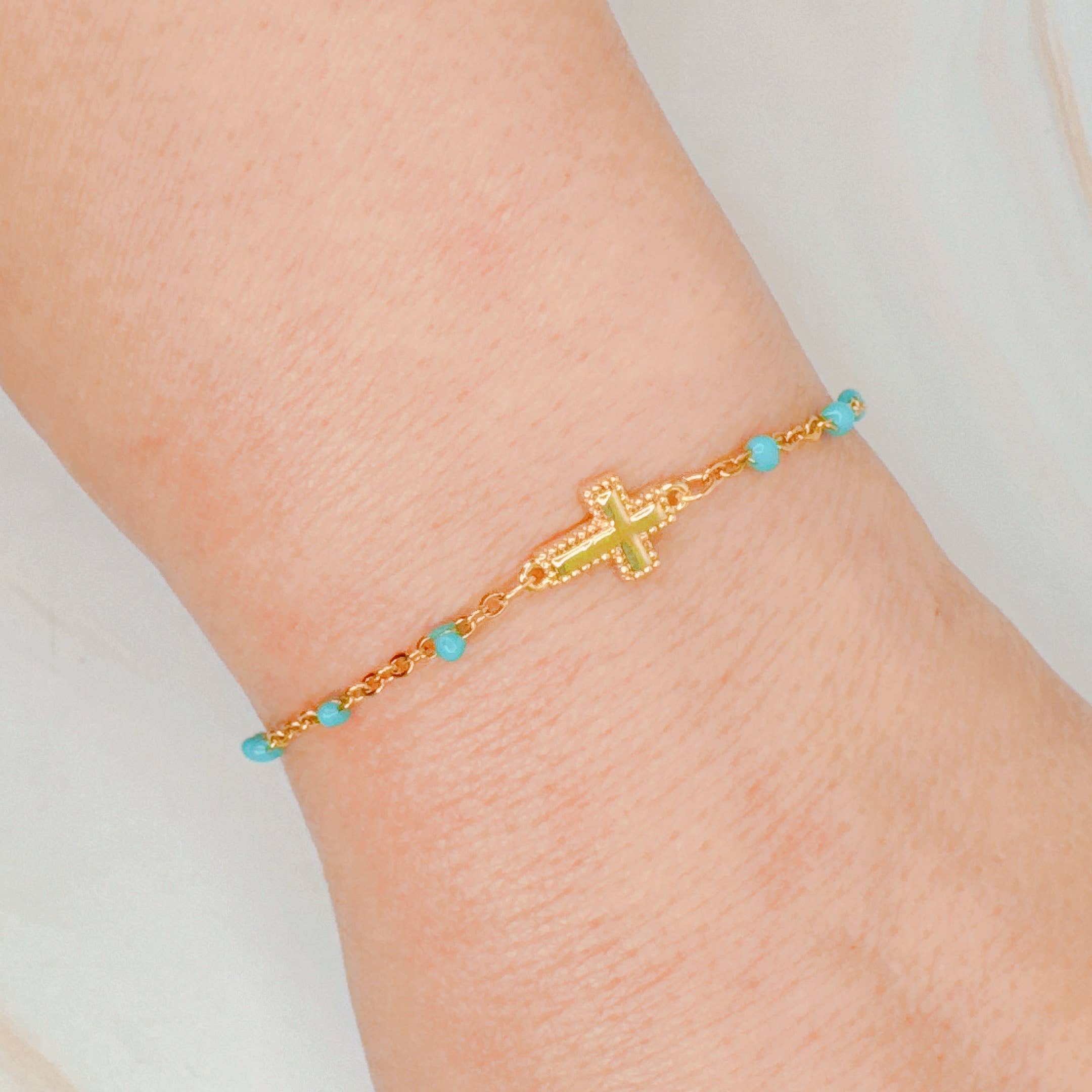 Dainty Dots Cross Bracelet