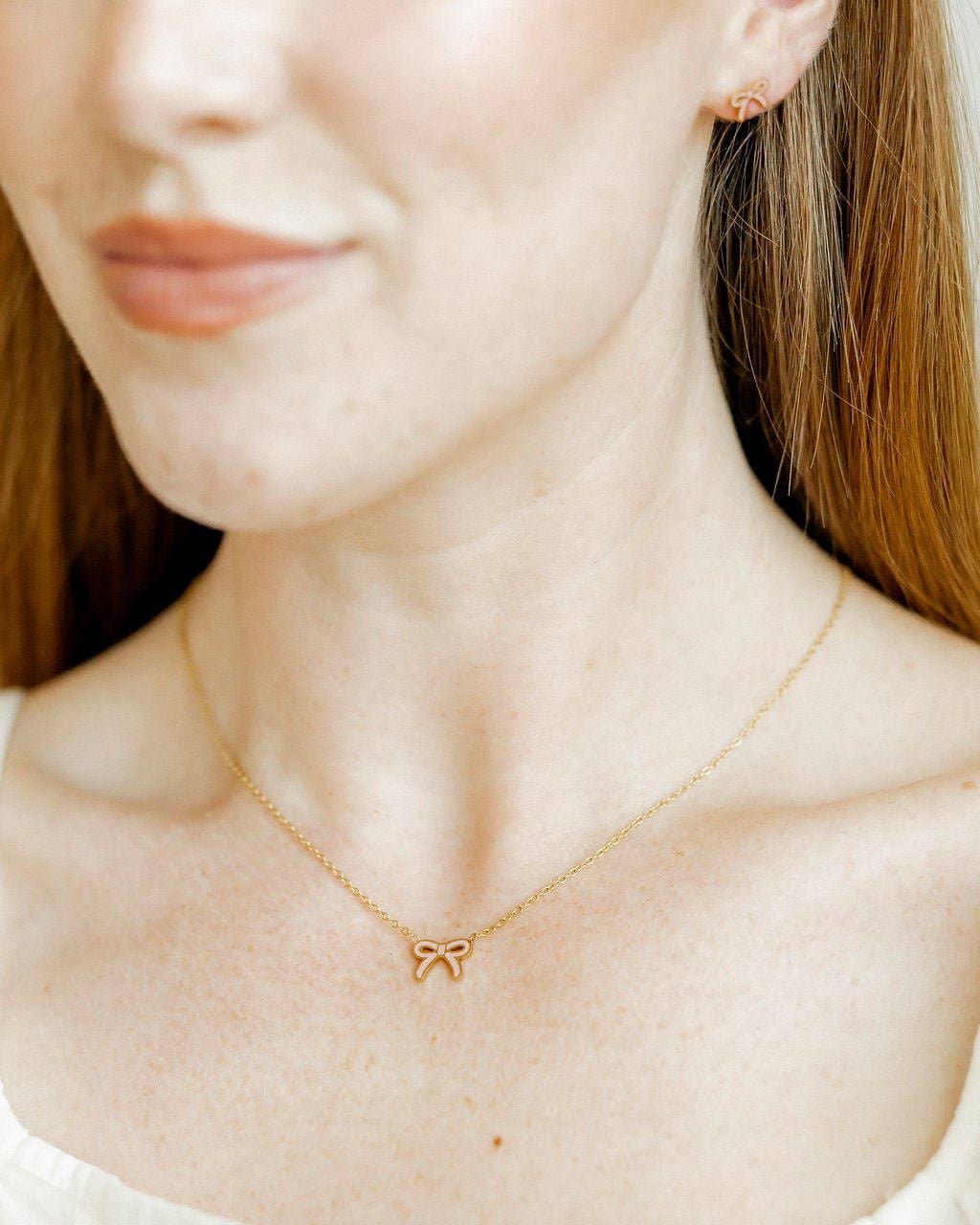 Light Pink Sadie Bow Screwback Stud Earrings