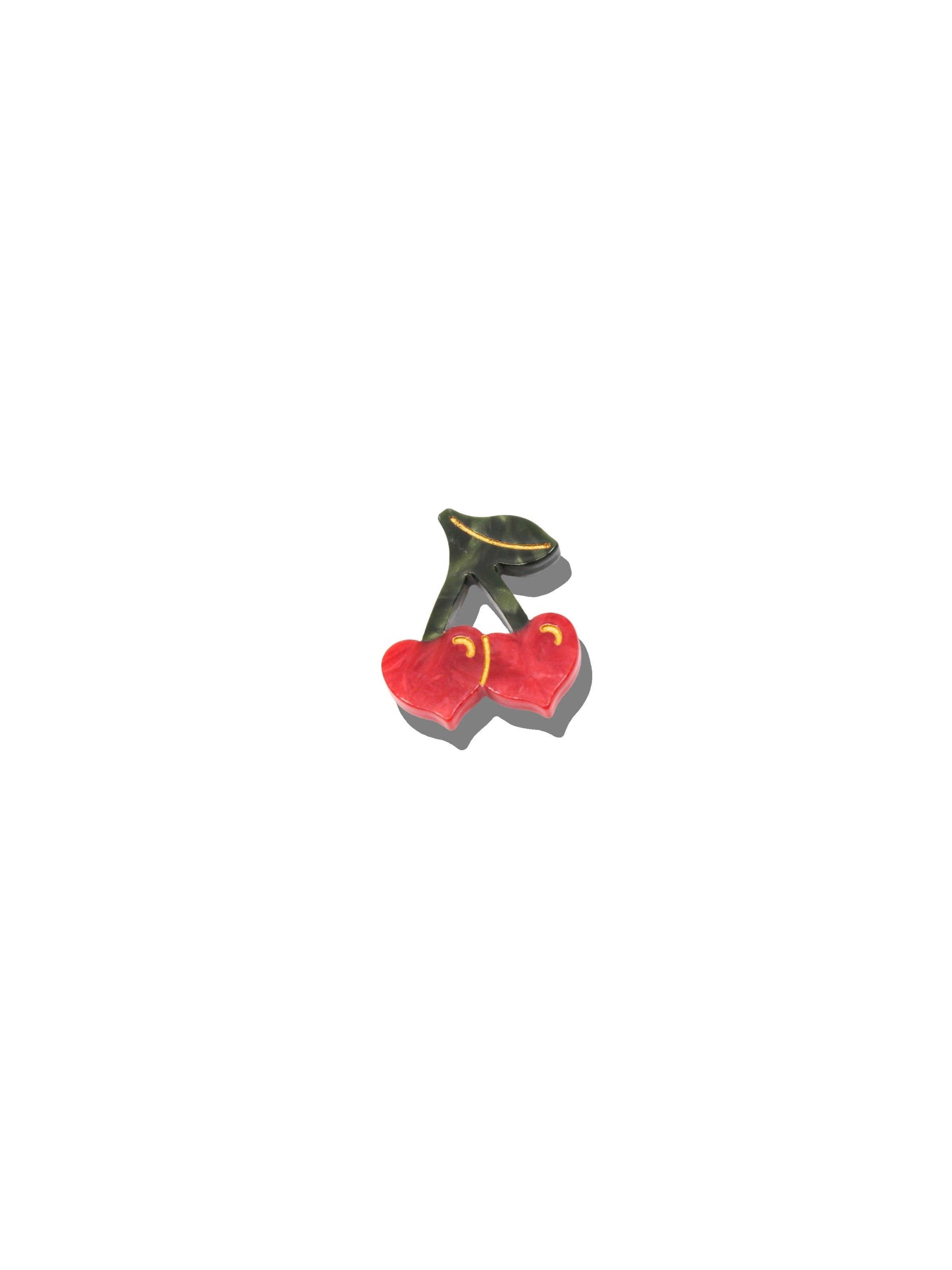 Cherry Hearts Brooch Pin