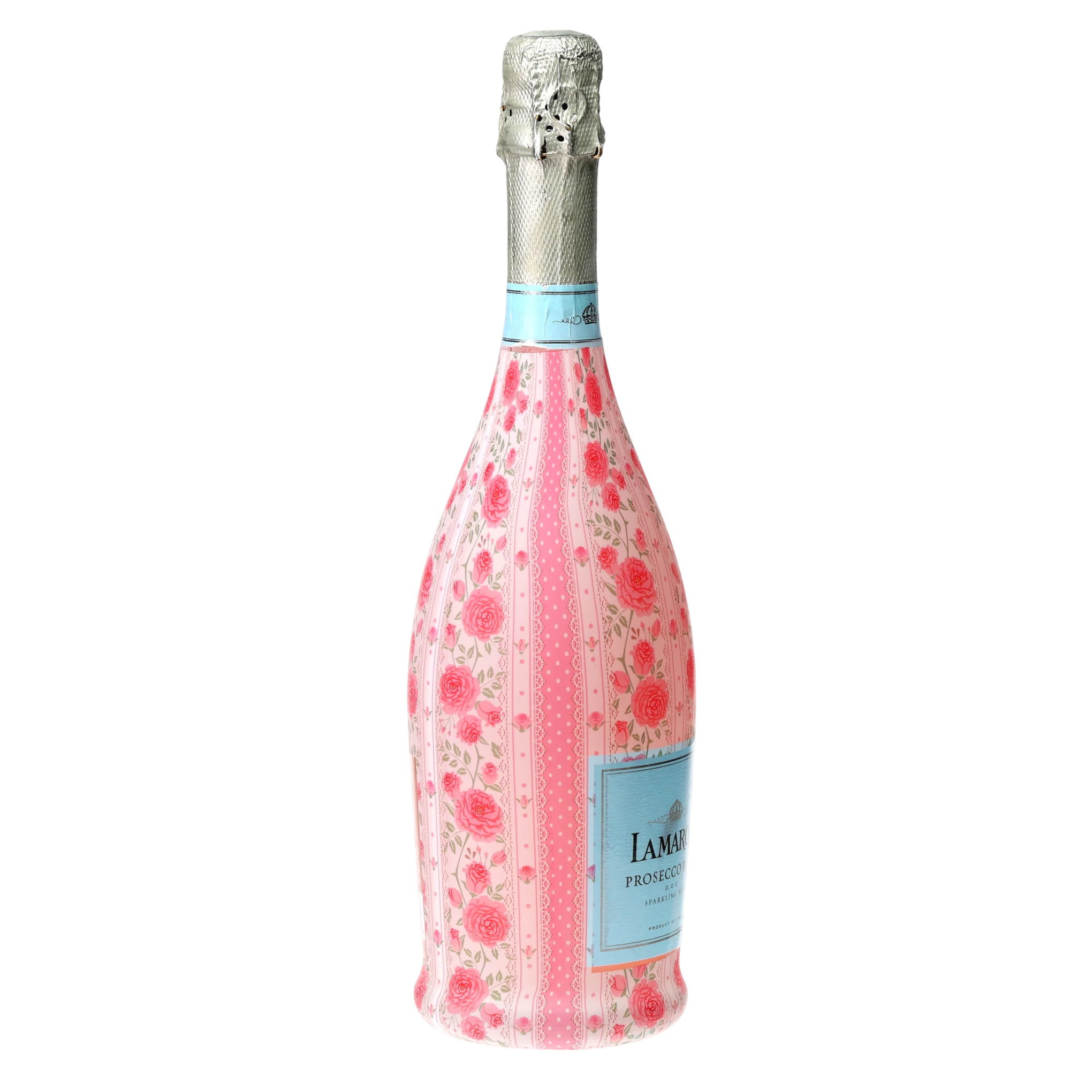 Pink Chateau Rose Stripe Prosecco Bottle Wrap