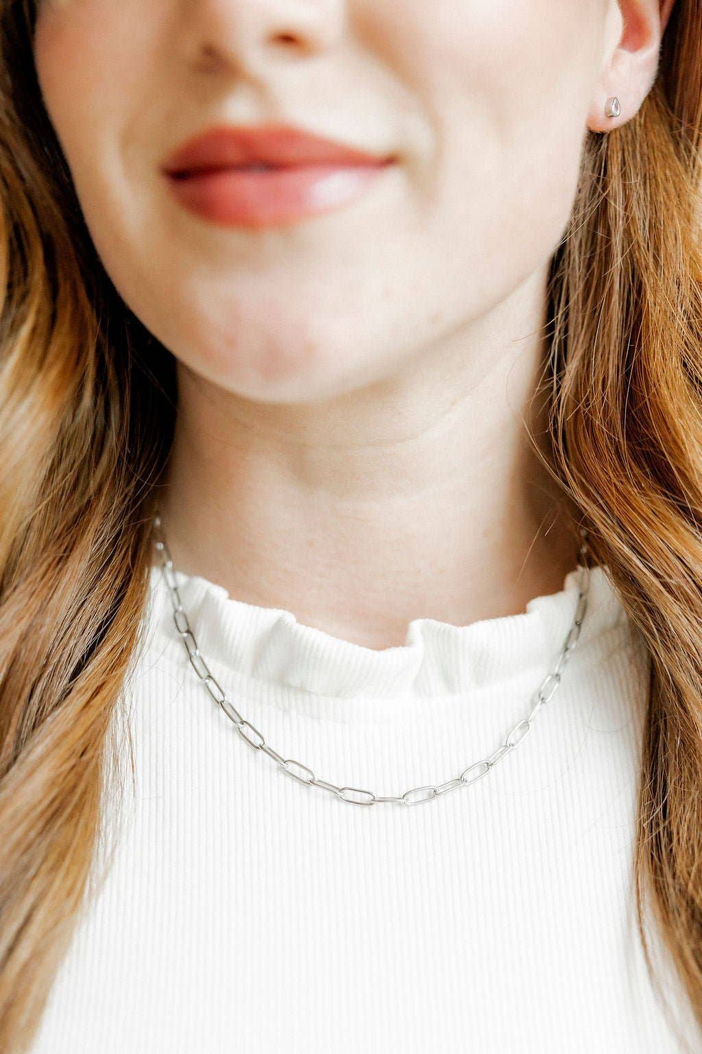 Palmer Paperclip Silver Necklace