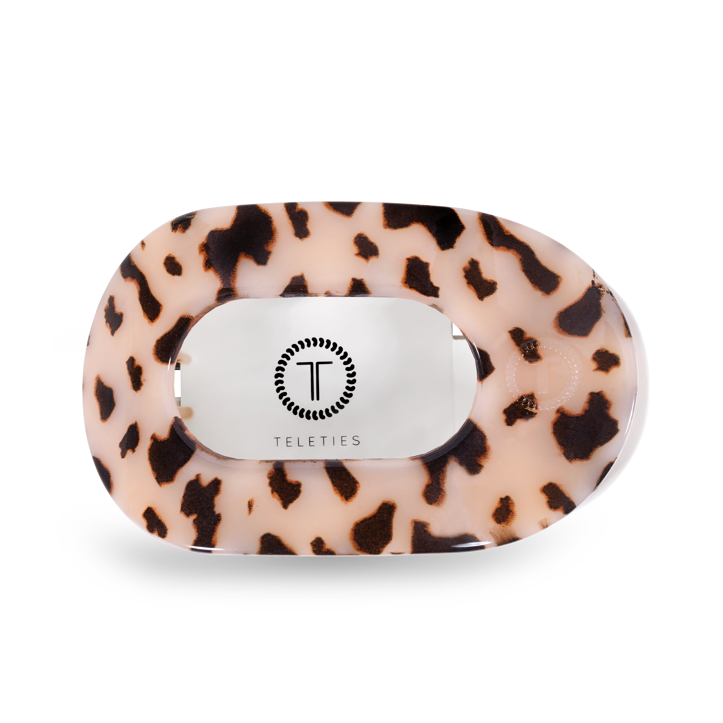 Blonde Tortoise Large Flat Round Clip