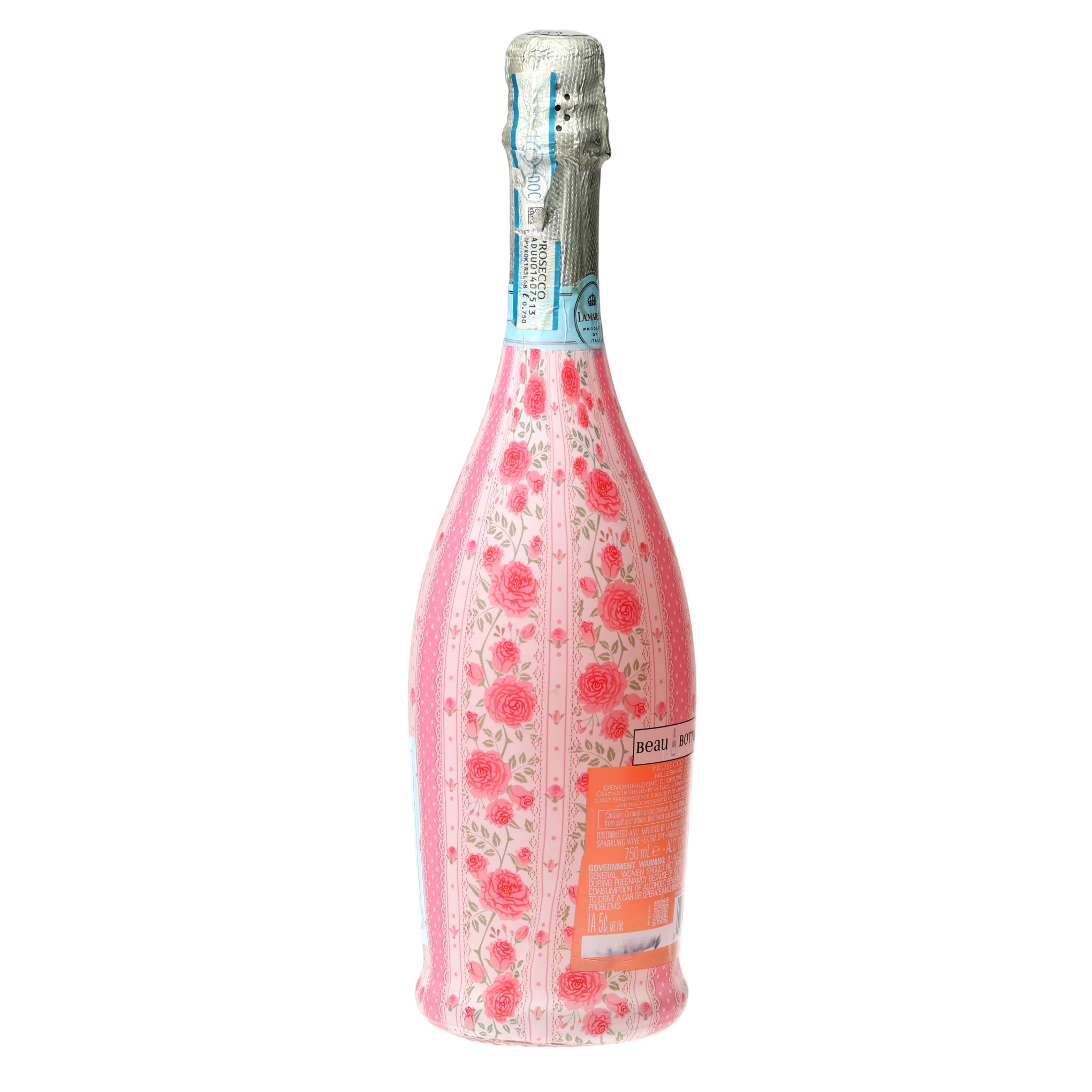 Pink Chateau Rose Stripe Prosecco Bottle Wrap
