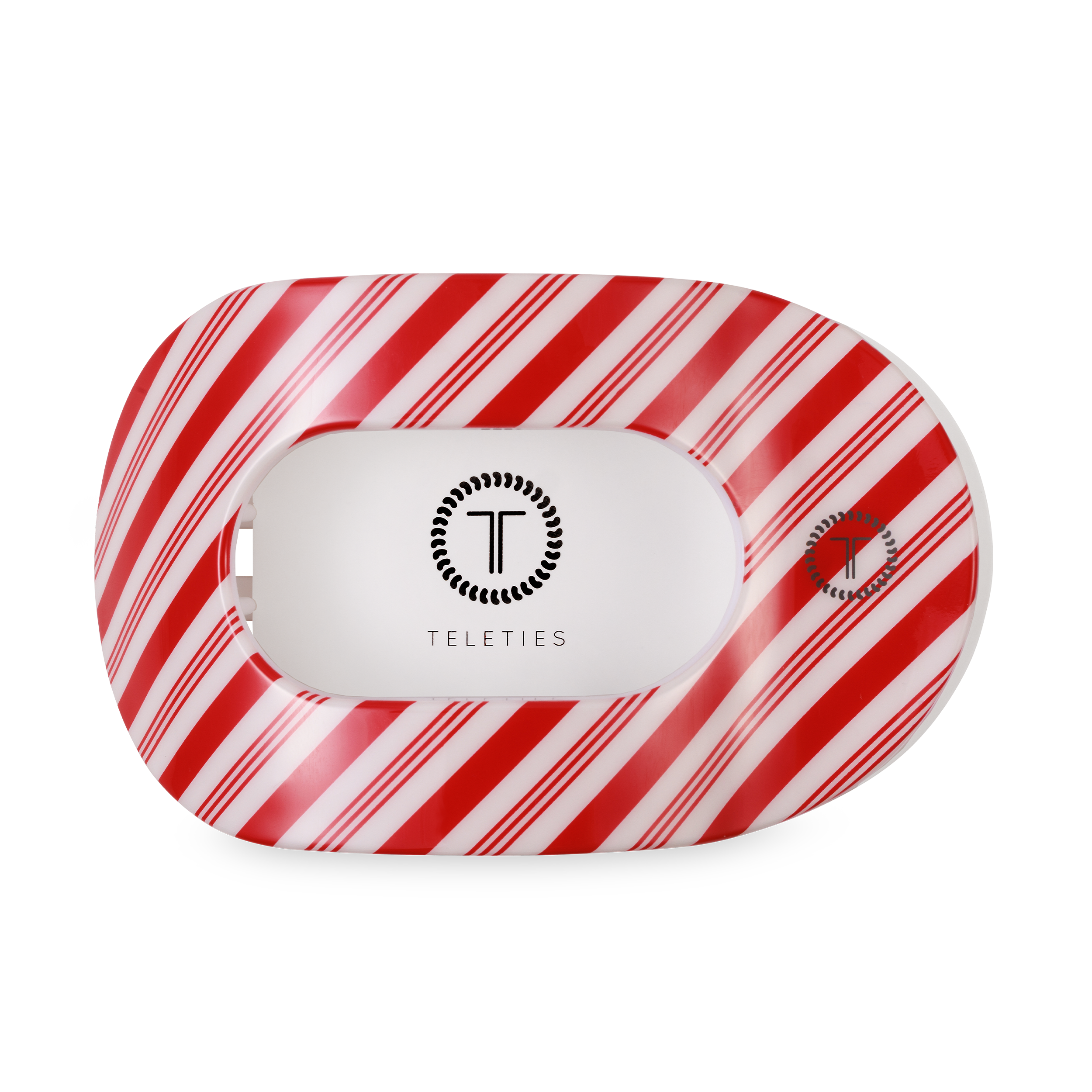 Flat Round Hair Clip | Large | Candy Cane Crush