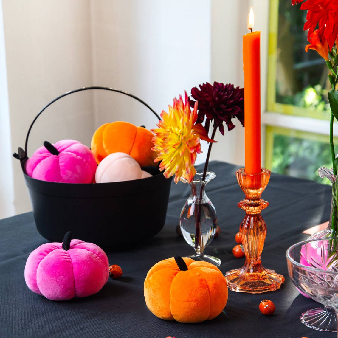 Colorful Velvet Pumpkins