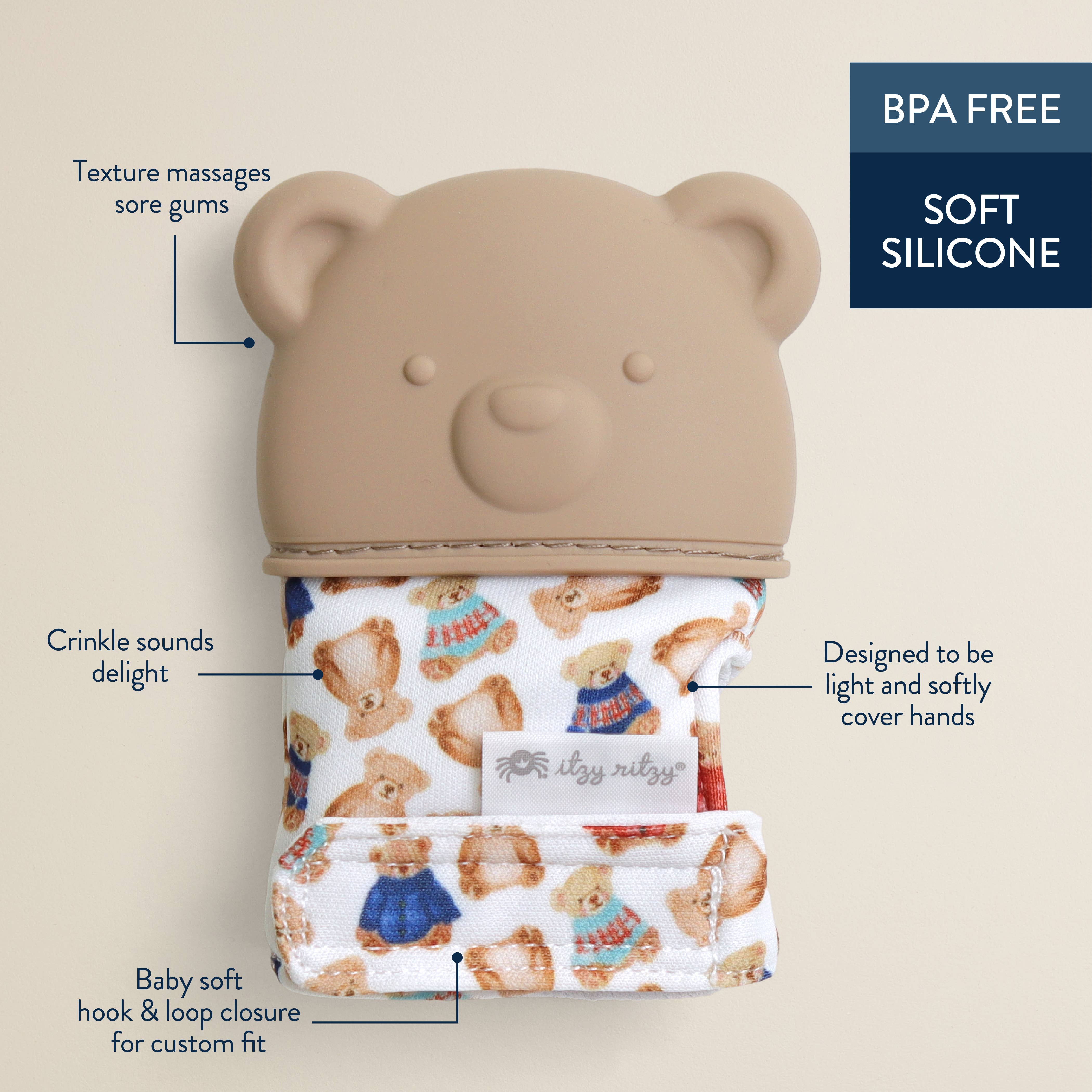Vintage Bear Silicone Teething Itzy Mitt®