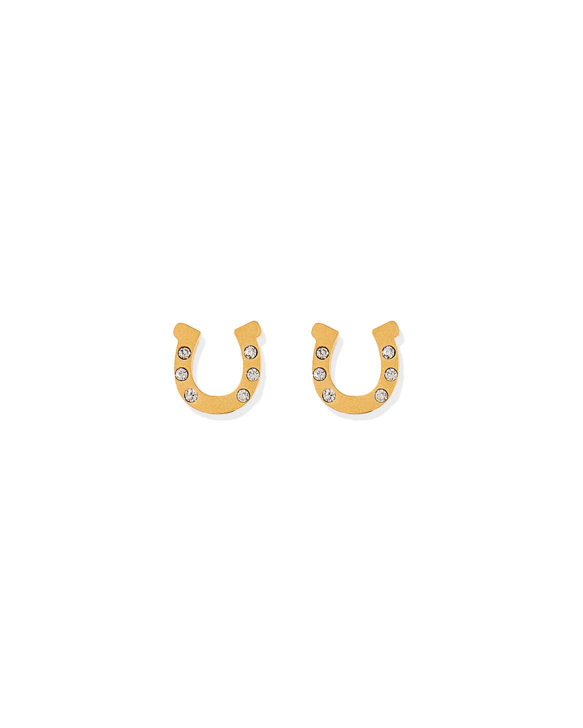Horseshoe Gold Screwback Stud Earrings