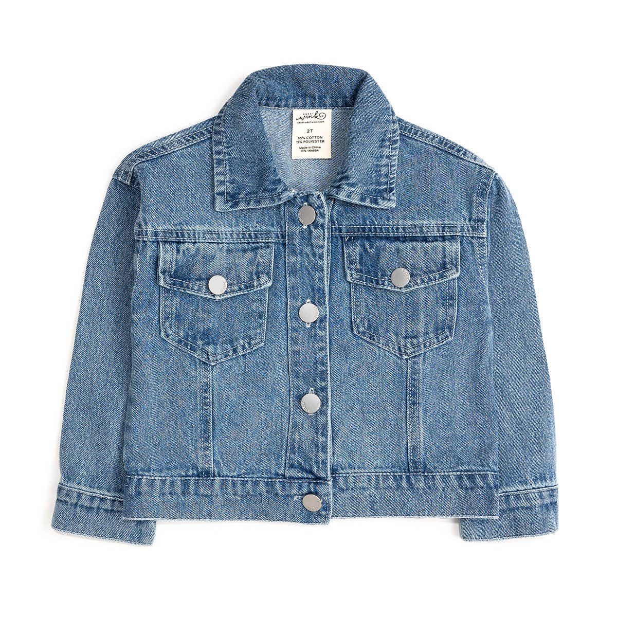 Pearl + Gemstone Floral Bow Patch Denim Jacket