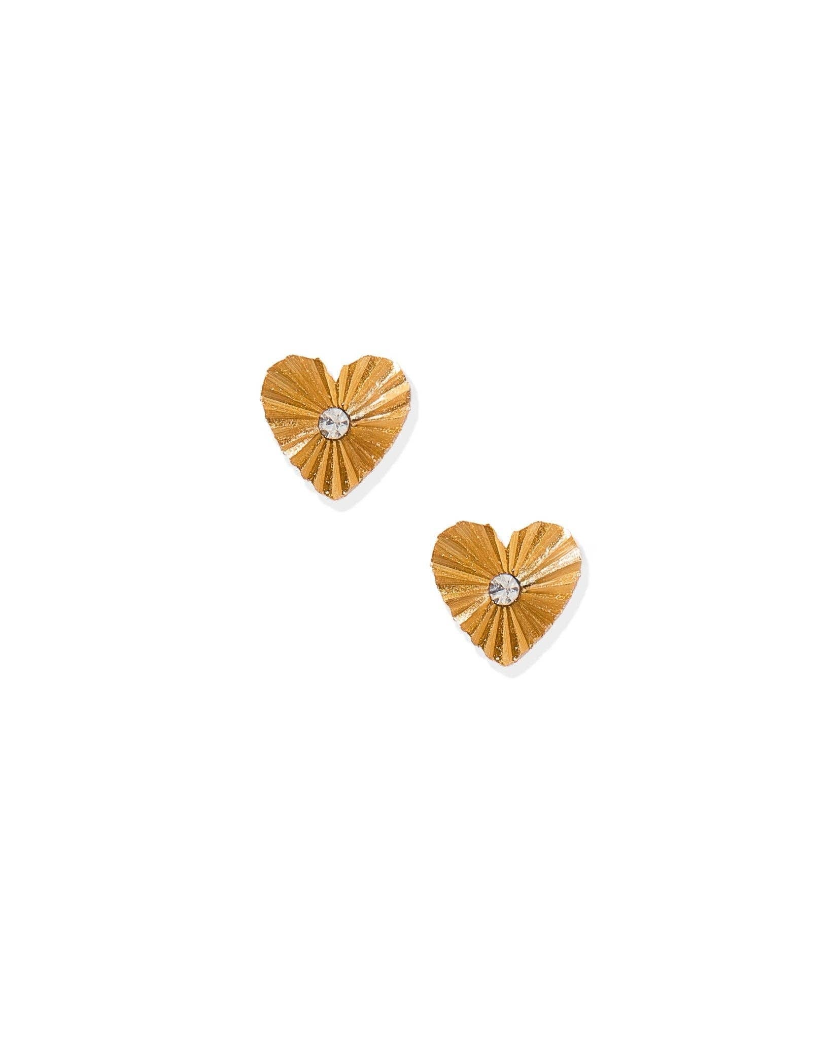 Andrea Heart Screwback Stud Earrings