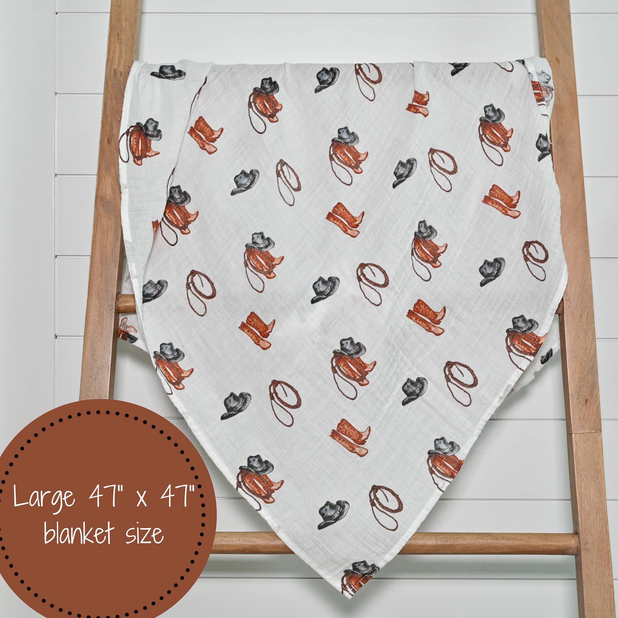 Life Is Better In Boots Muslin Swaddle Blanket