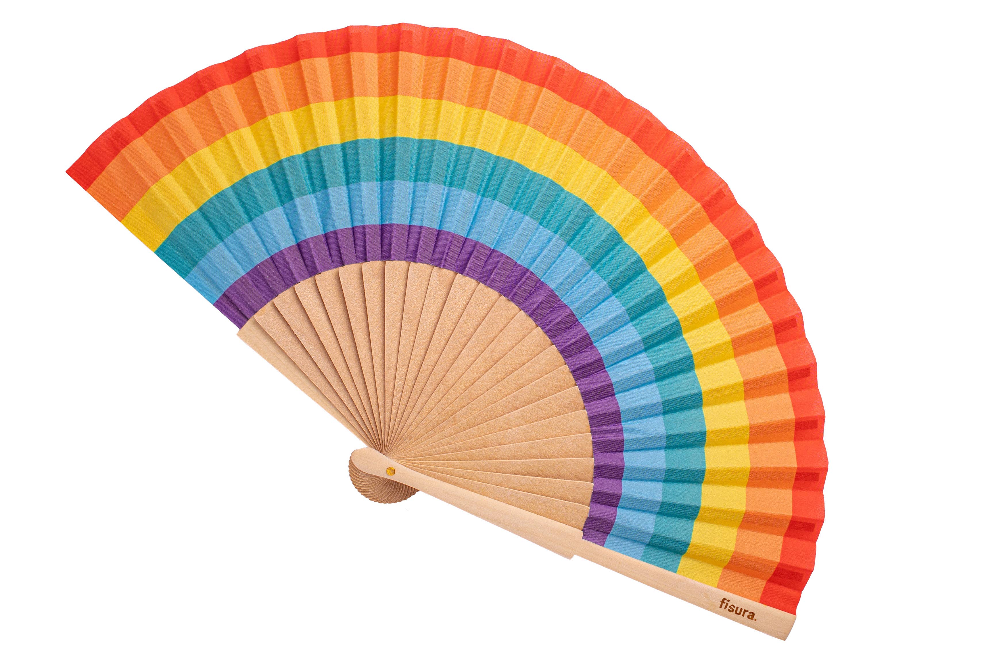 Rainbow Hand Fan