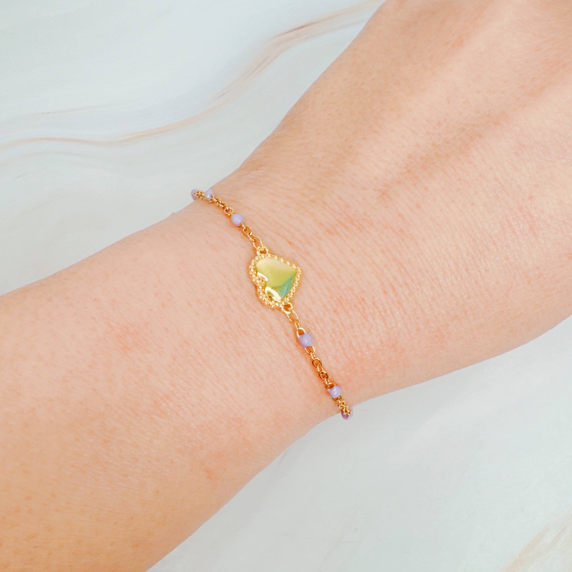 Dainty Dots Heart Bracelet