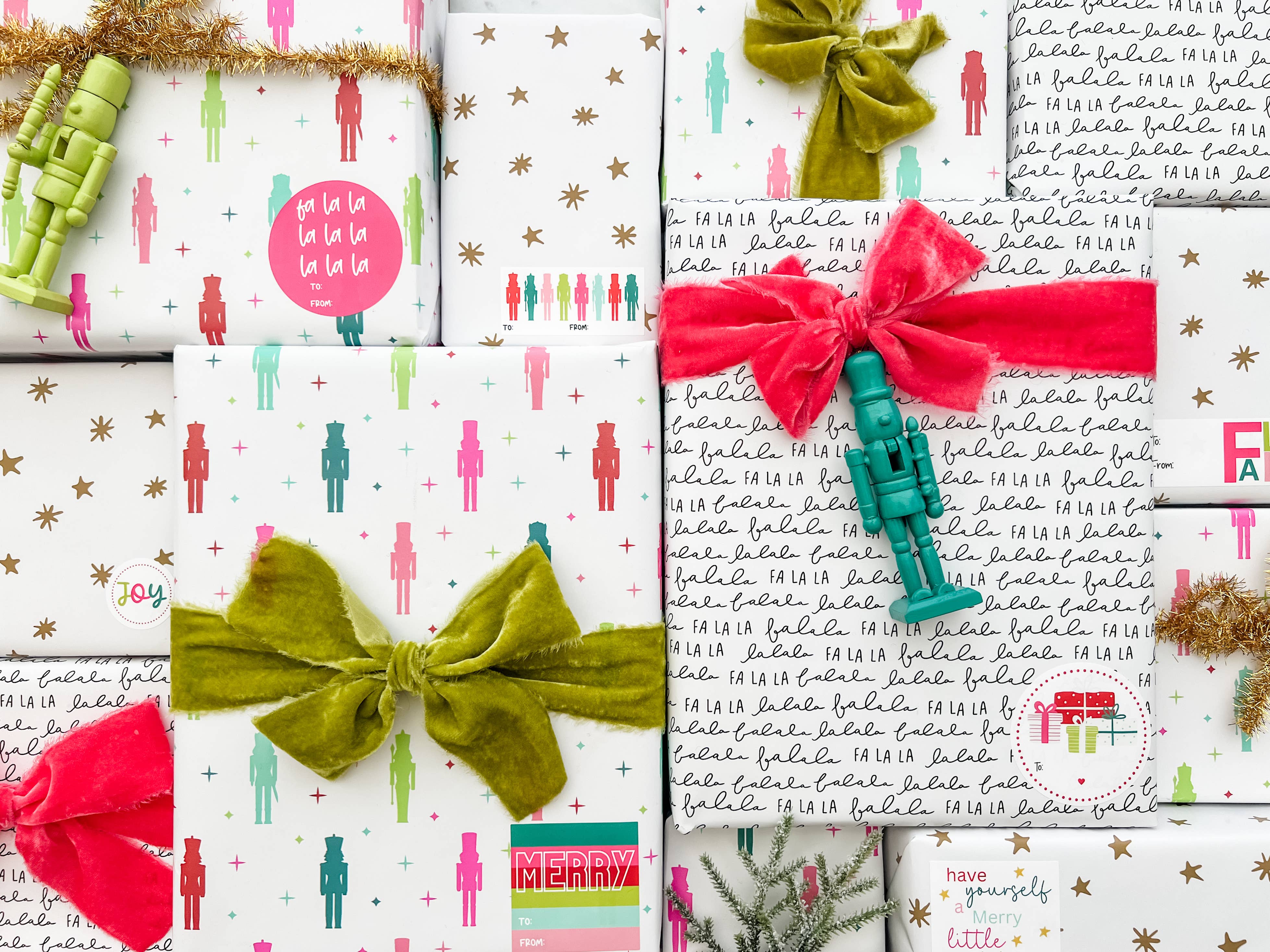 Holiday Gift Wrapping Kit - Colorful Nutcracker