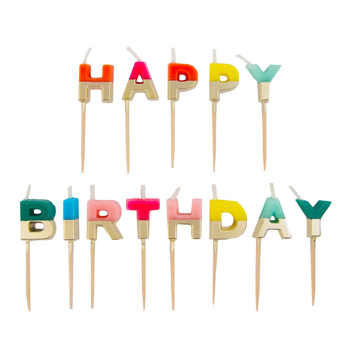 Rainbow 'Happy Birthday' Candles