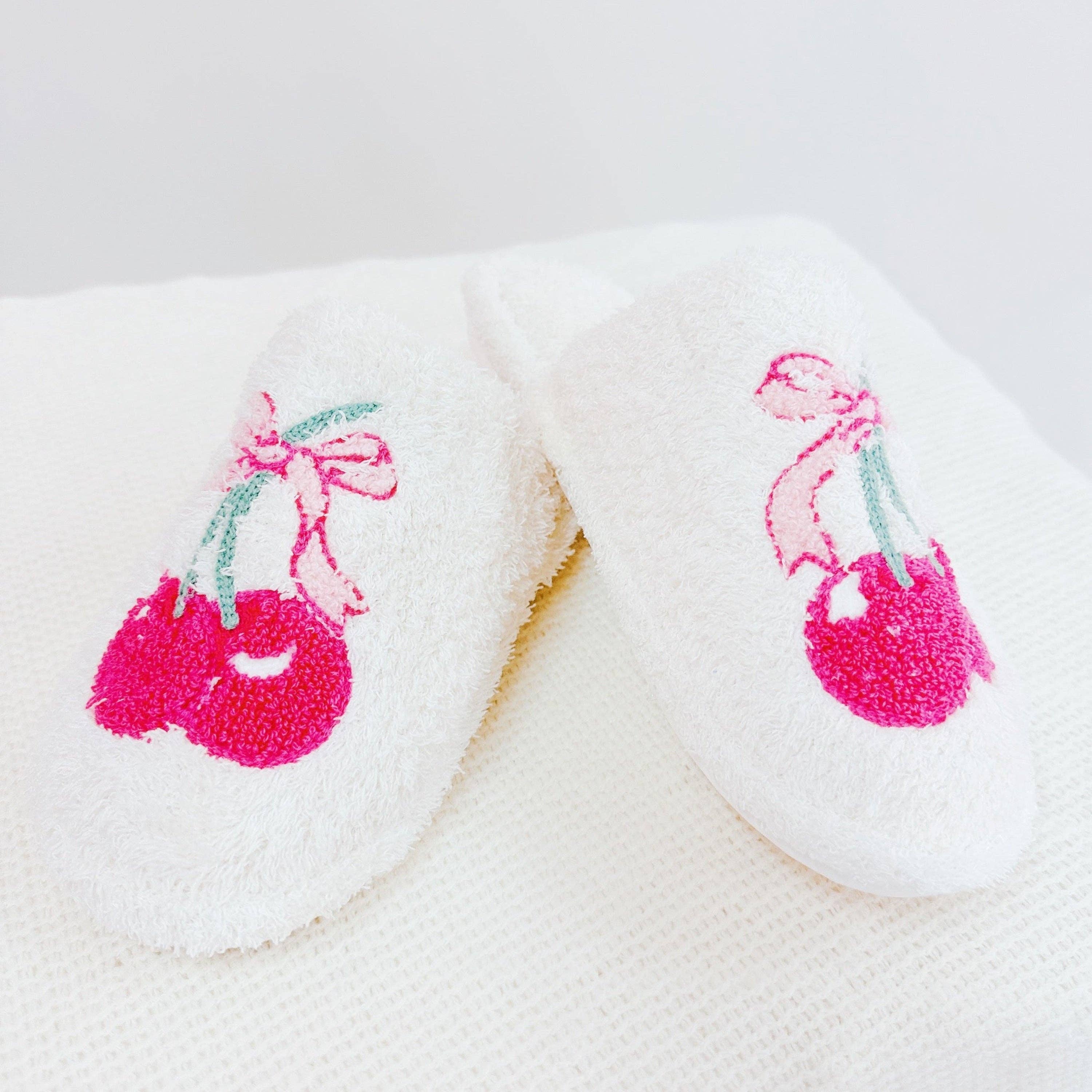 Cherry Bow Lounge Slippers