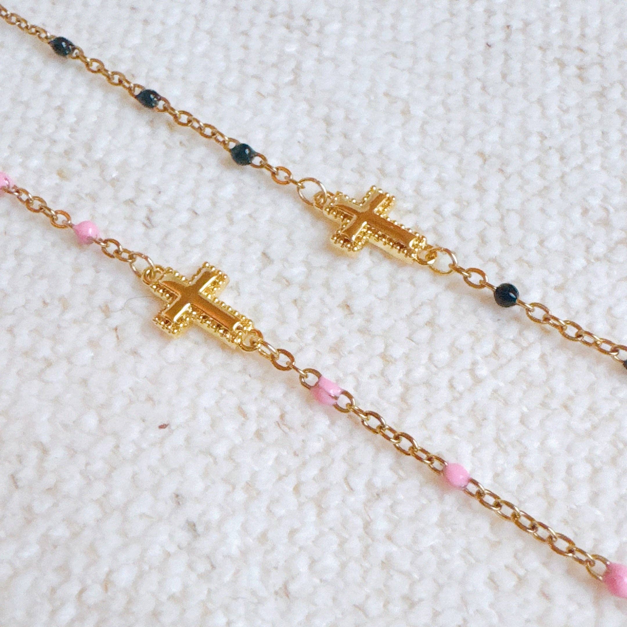 Dainty Dots Cross Bracelet
