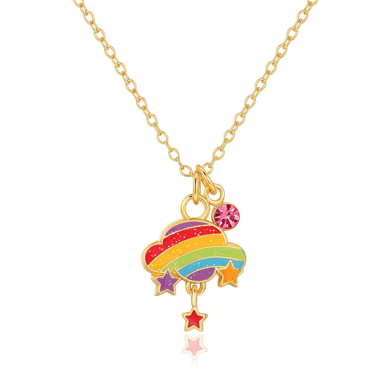 Sweet Petite Cloud Luvs Rainbow Necklace