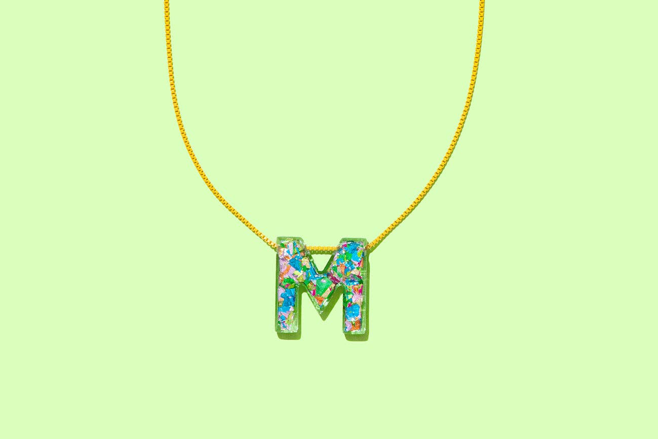 Colorful Confetti Initial Necklaces
