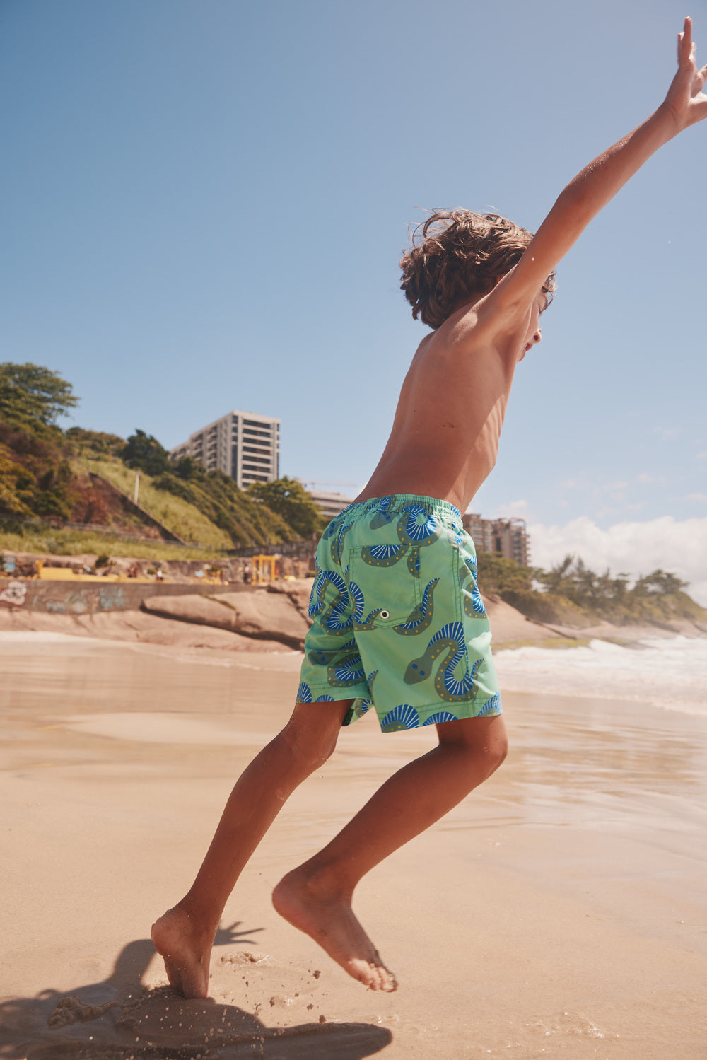 Mid-Length Swim Trunks - Squiggle Snakes