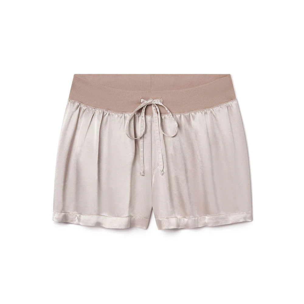 Mikel Satin Shorts in Cloudy Mocha