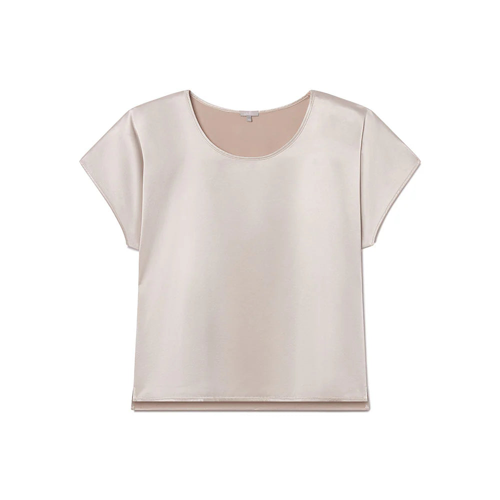 Roxxy All Satin Tee in Cloudy Mocha