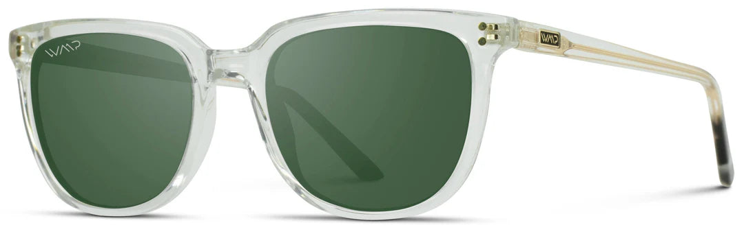 Abner Sunglasses in Glossy Clear/Smoke Green
