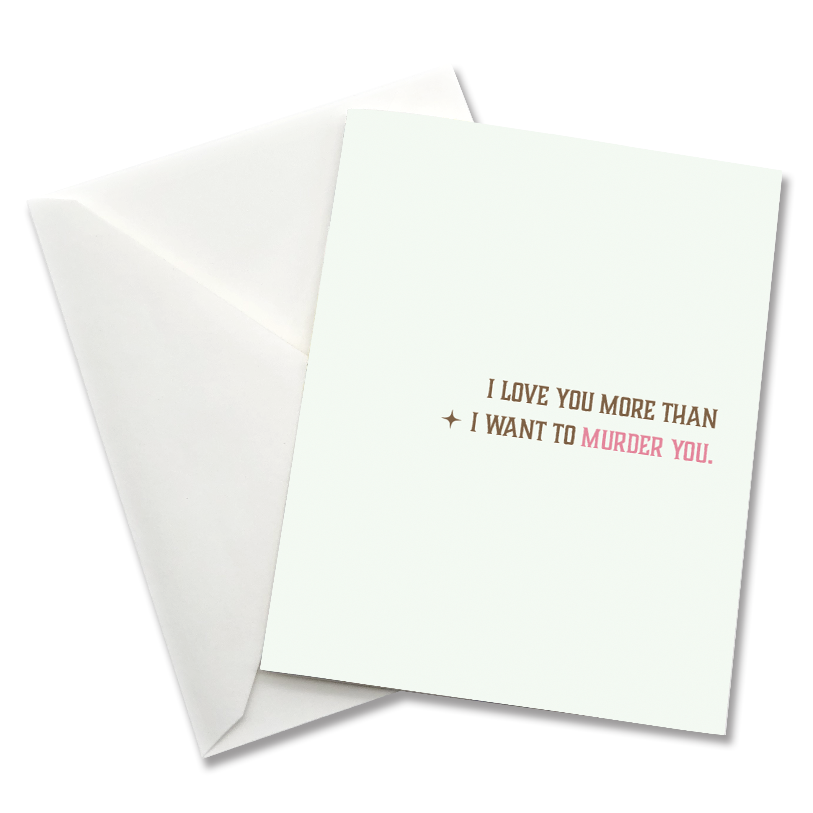 'I Love You More Than I Want to Murder You' Greeting Card