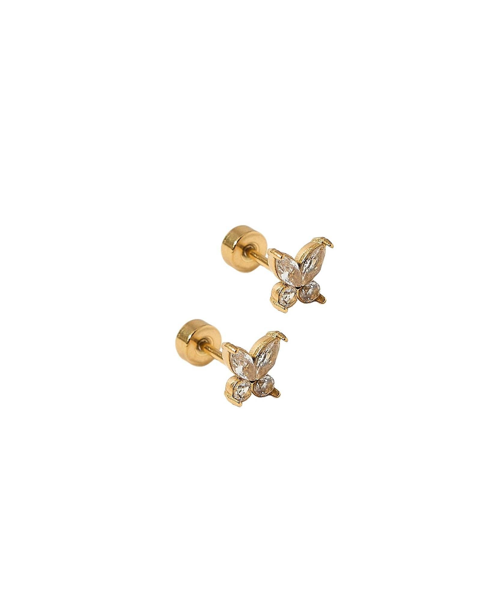 Lynn Butterfly Screwback Stud Earrings