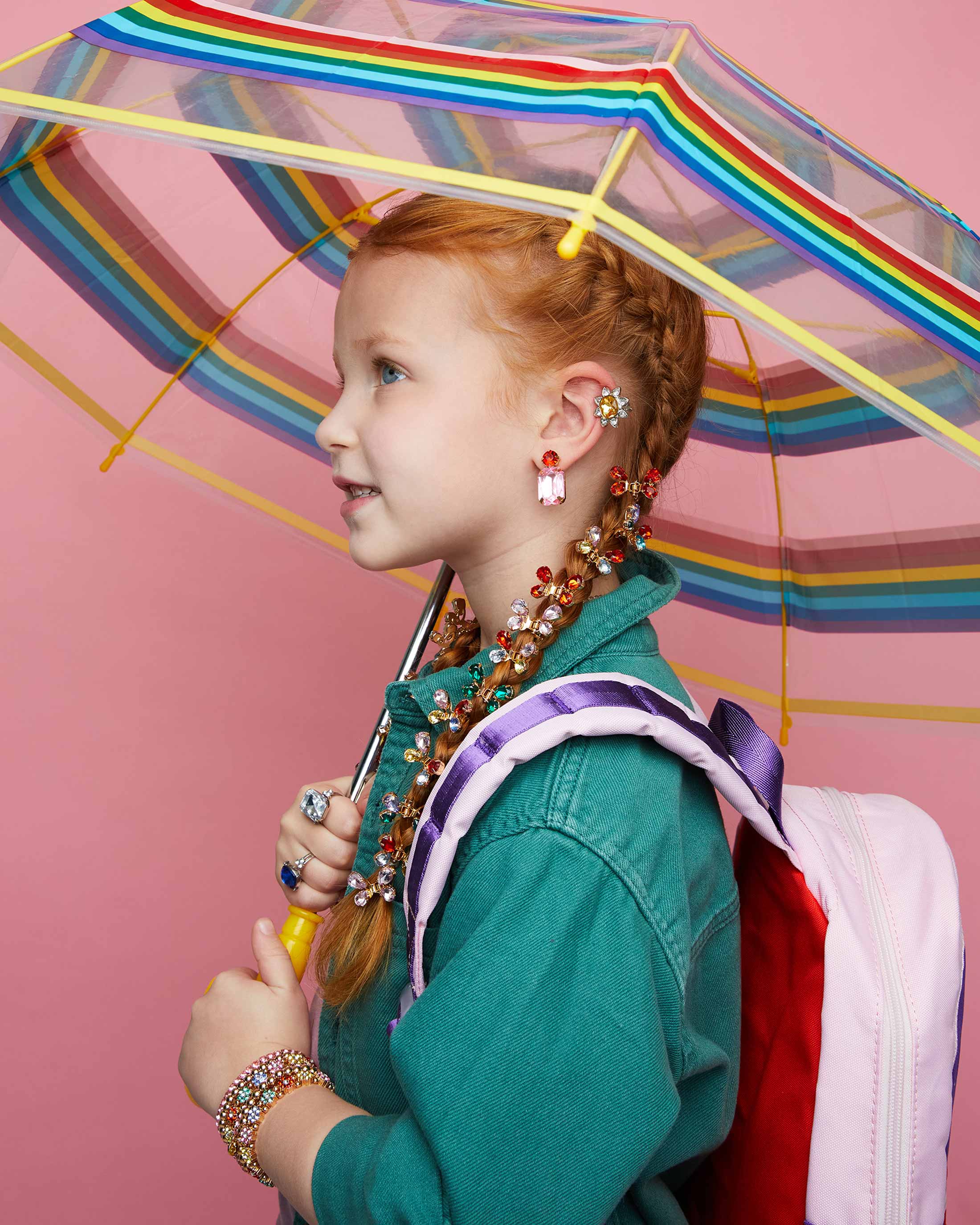 Rainbow Striped Umbrella