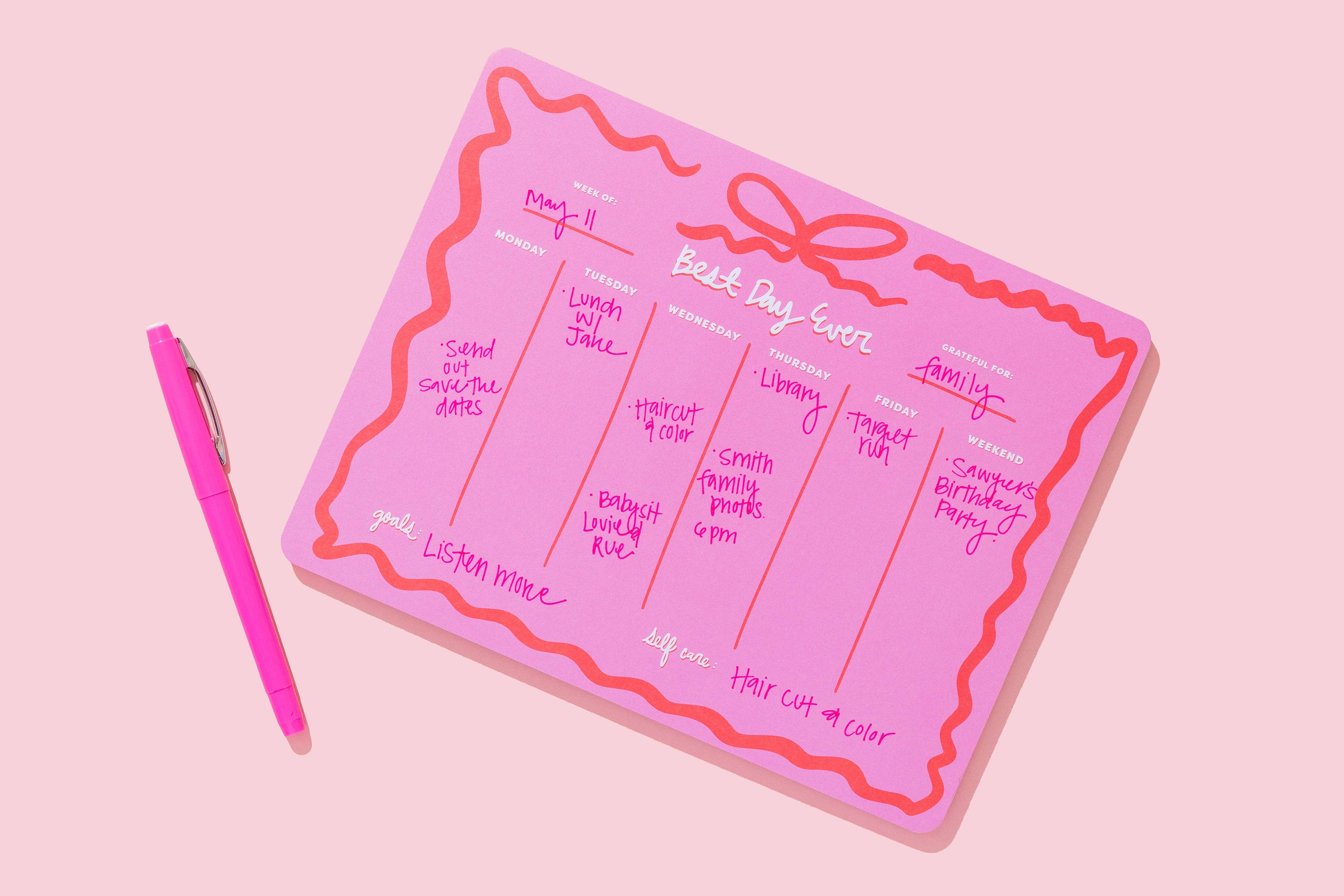 "Best Day Ever" Weekly Planner