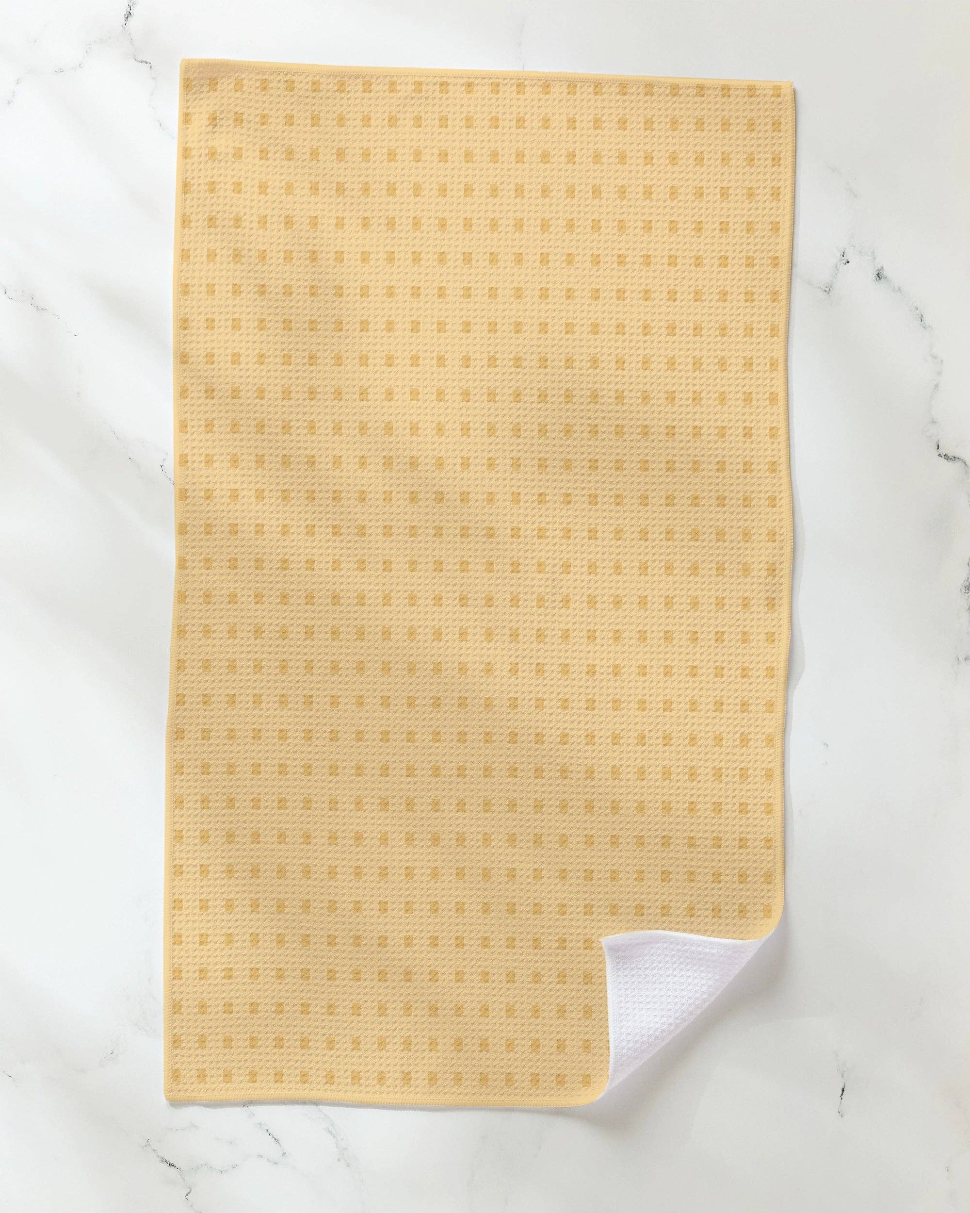 Confetti Tiles Tea Towel: Teal
