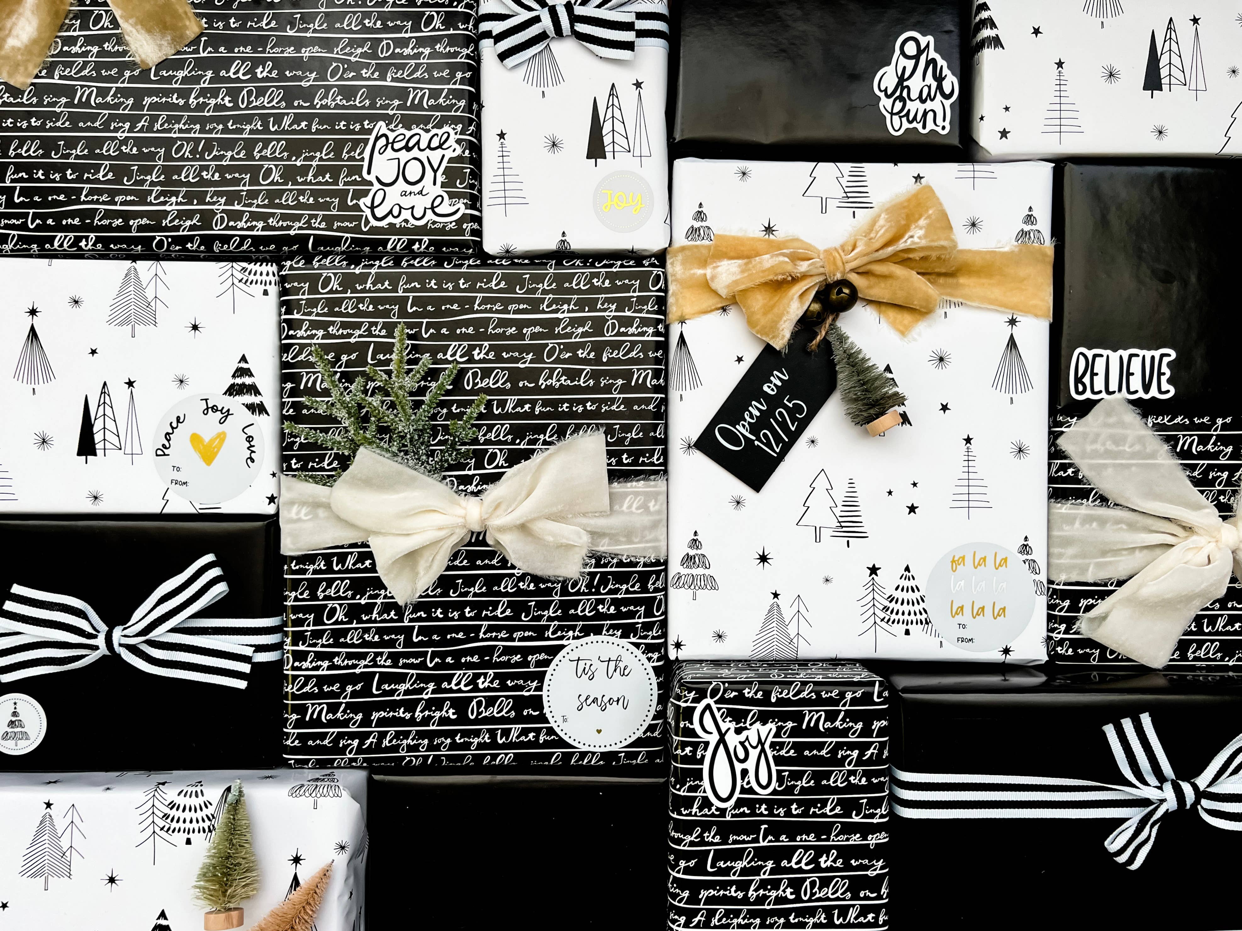 Holiday Gift Wrapping Kit - Black & White