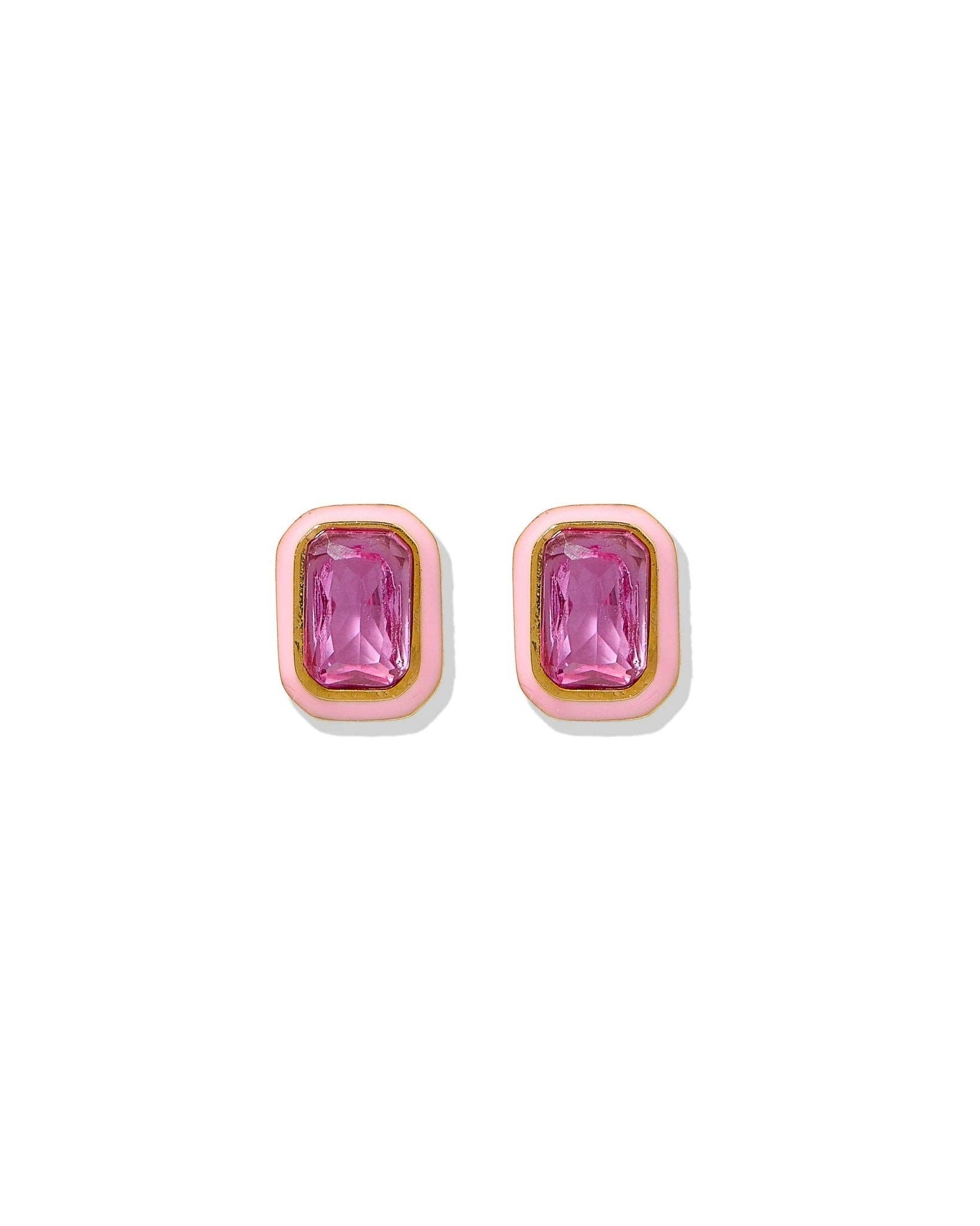 Whitney Bubblegum Pink Screwback Stud Earrings