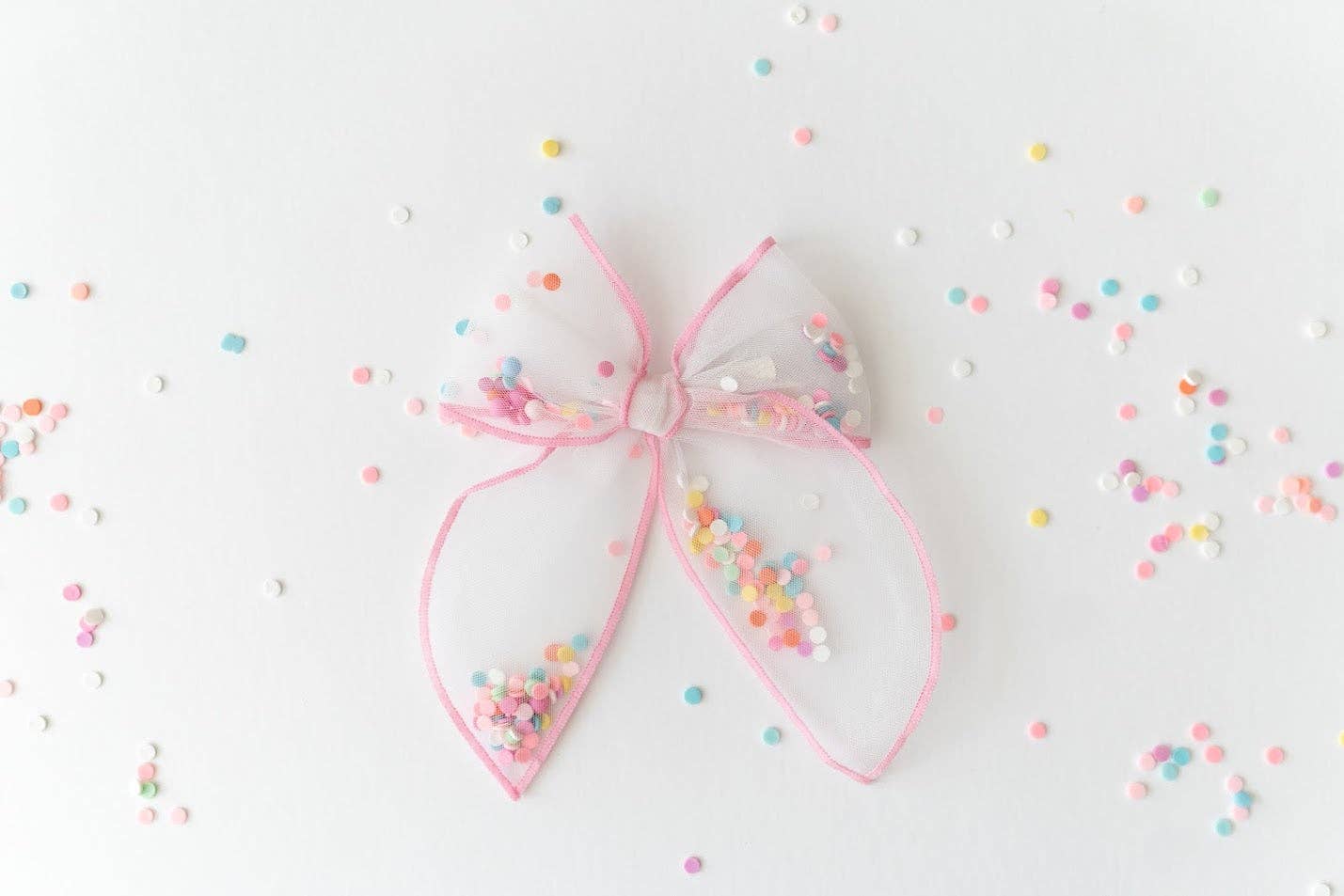 Confetti Pop Mesh Shaker Bow