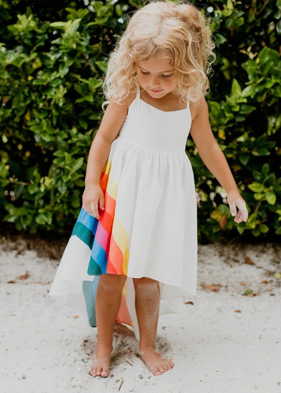 Rainbow Halter Hi-Lo Dress