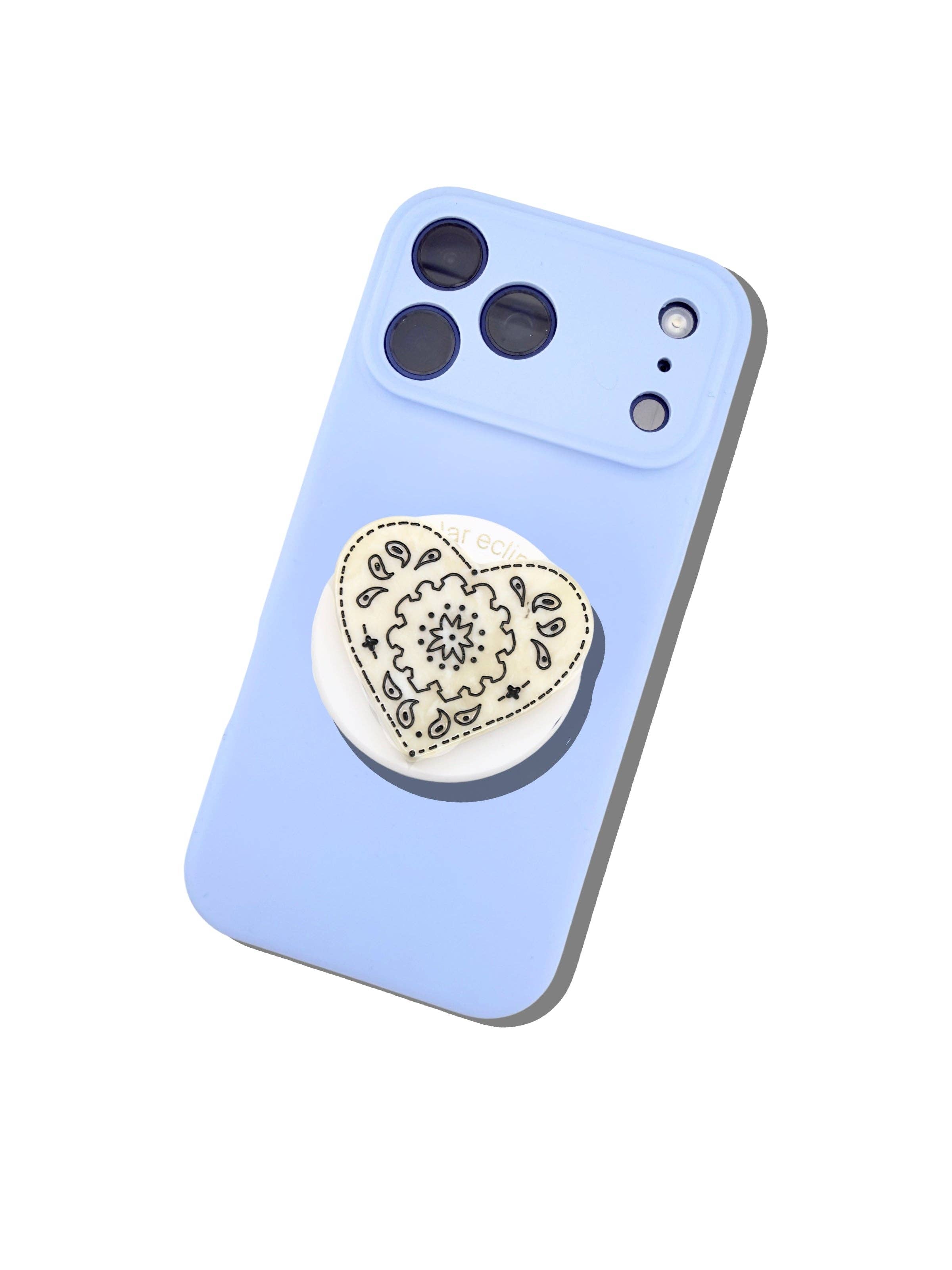 Hand-painted Paisley Heart GripCharm | Eco-Friendly: Red