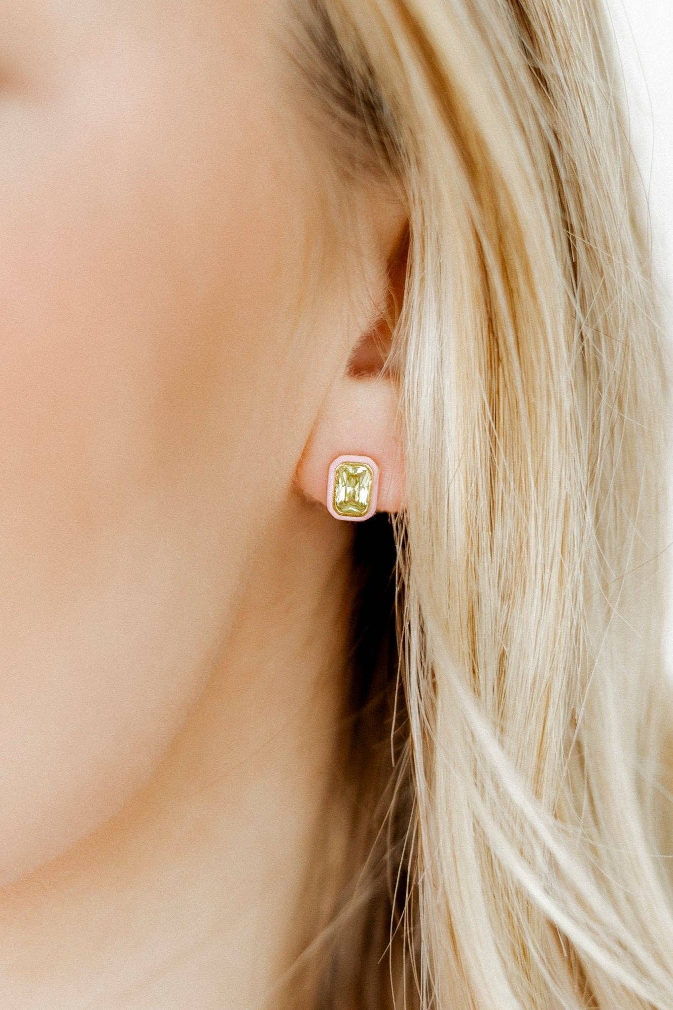Whitney Pink Apple Screwback Stud Earrings