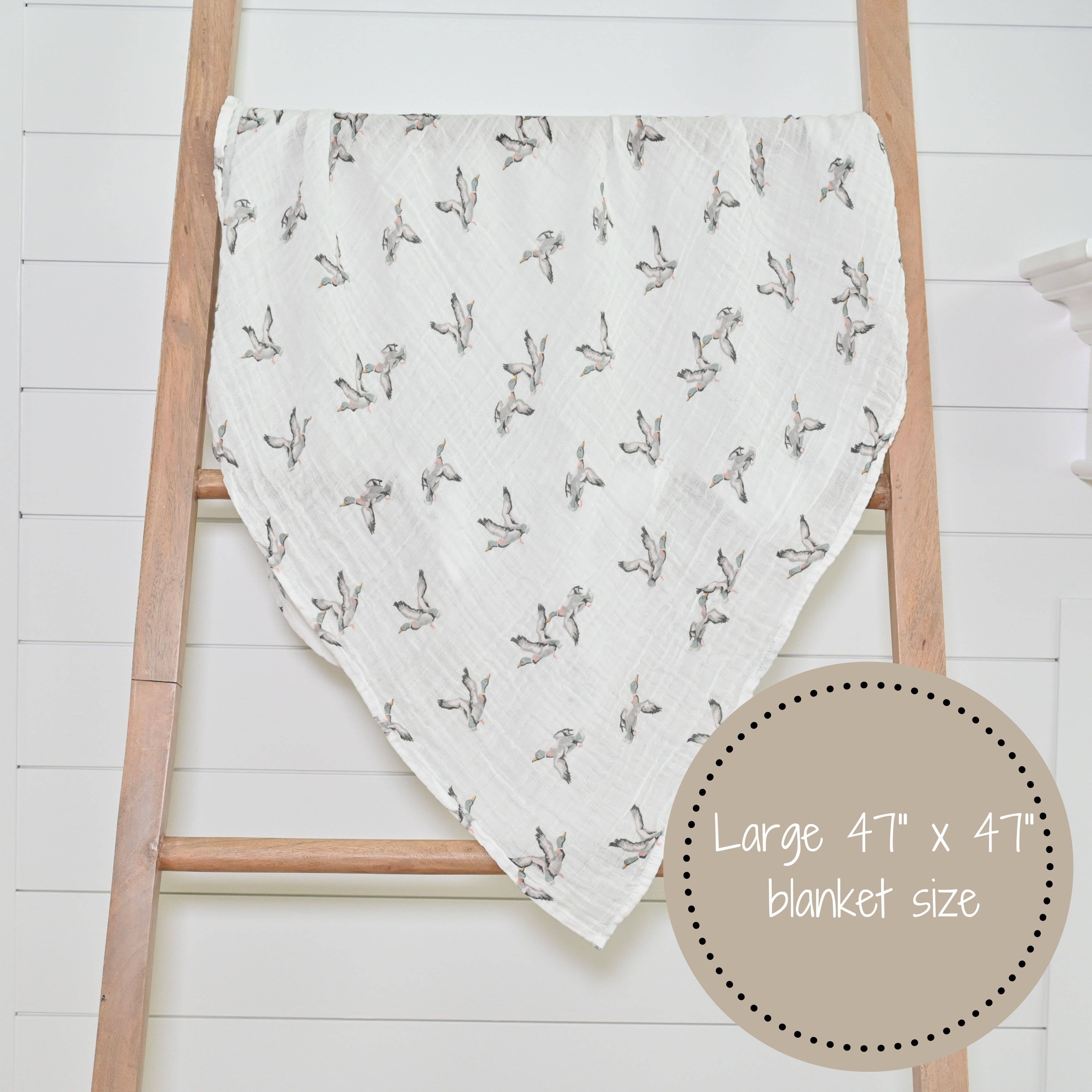 Quackin Up Mallard Duck Muslin Swaddle Blanket