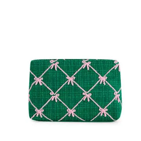 Green Tinsel Bow Pouch