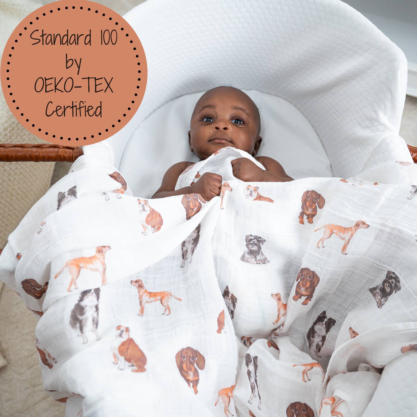 Doggone Cute Muslin Swaddle Blanket