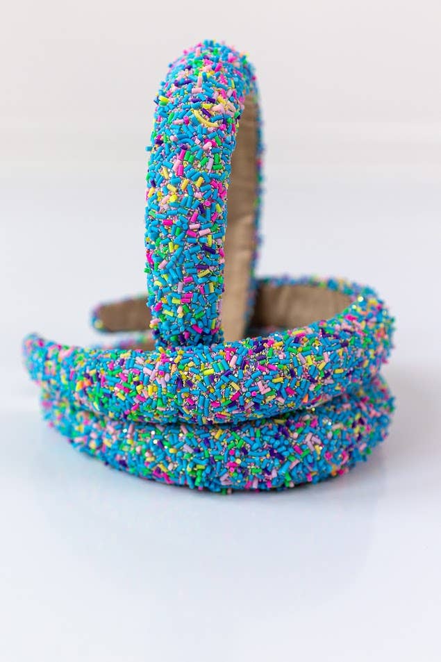 Blue Sprinkles Beaded Headband