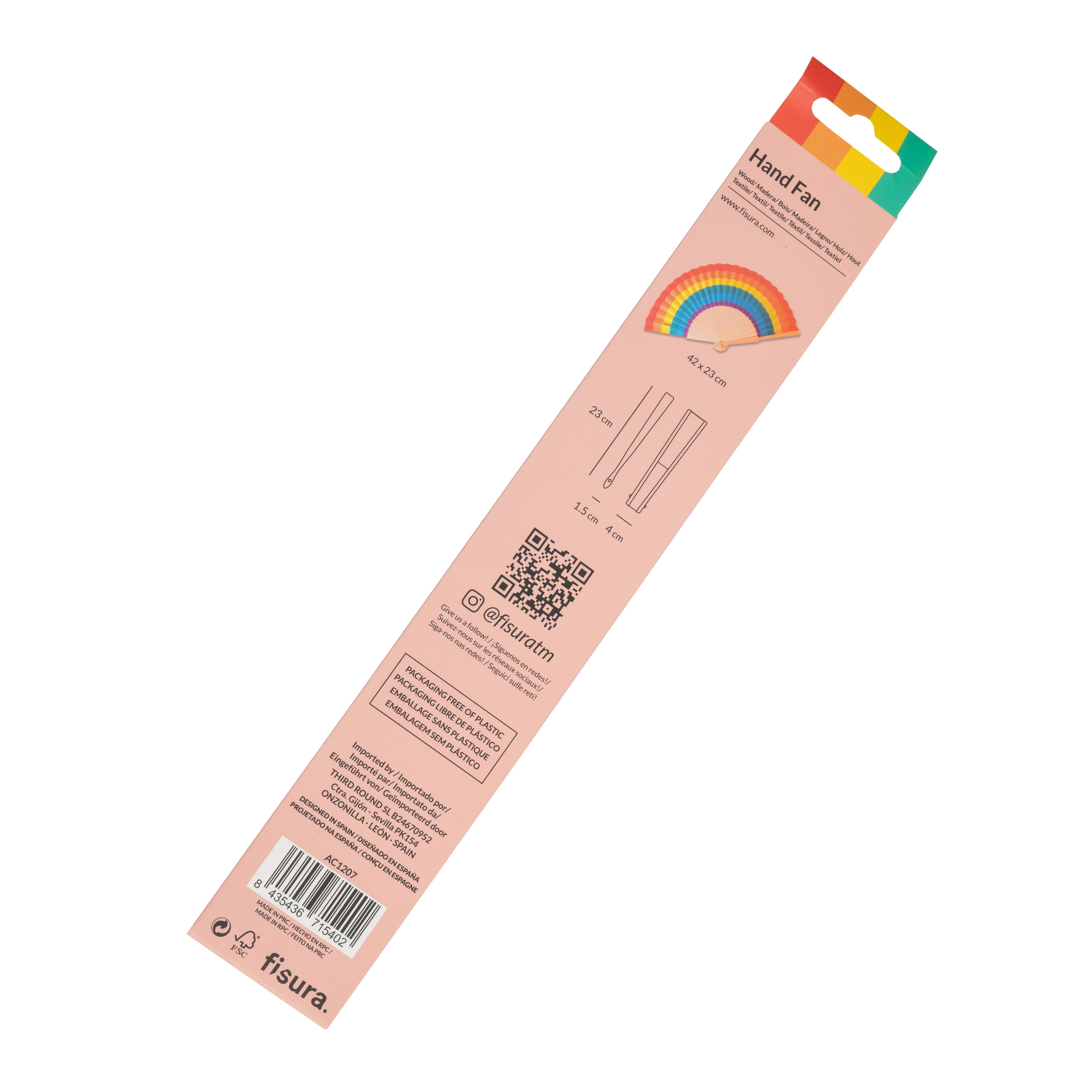 Rainbow Hand Fan