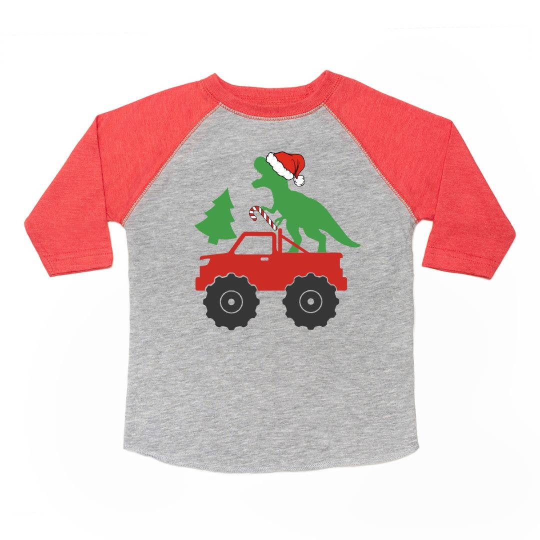 Santa Dino Monster Truck Christmas Shirt