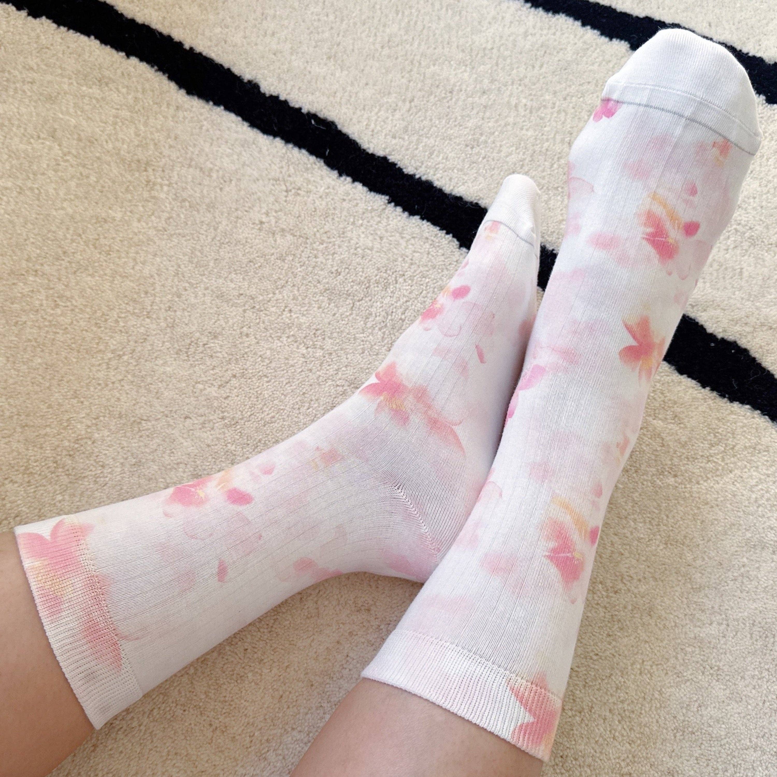 Romantic Watercolor Floral Socks