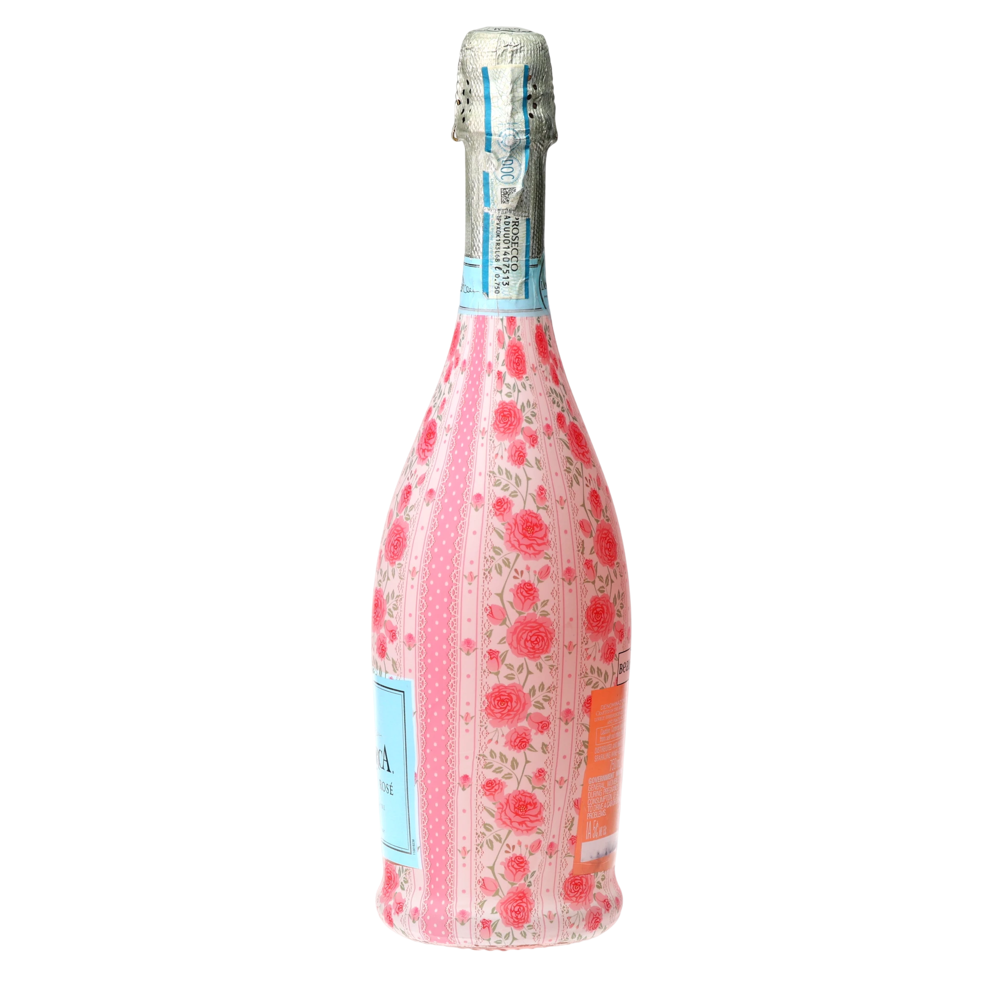 Pink Chateau Rose Stripe Prosecco Bottle Wrap