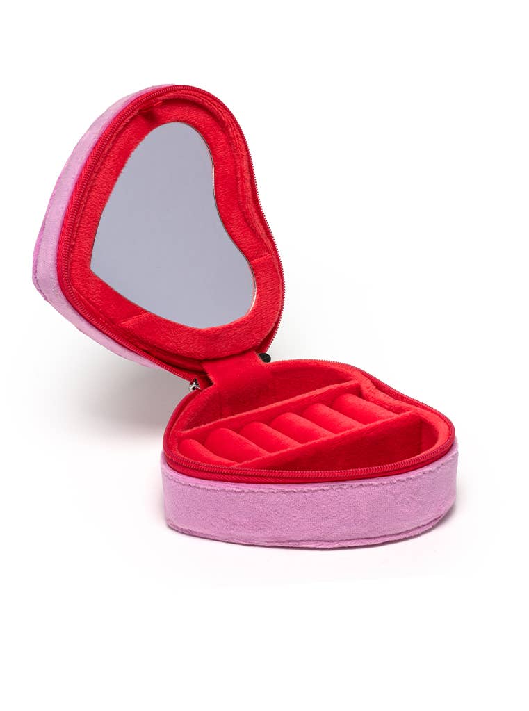 Heart Shaped Velvet Jewelry Case